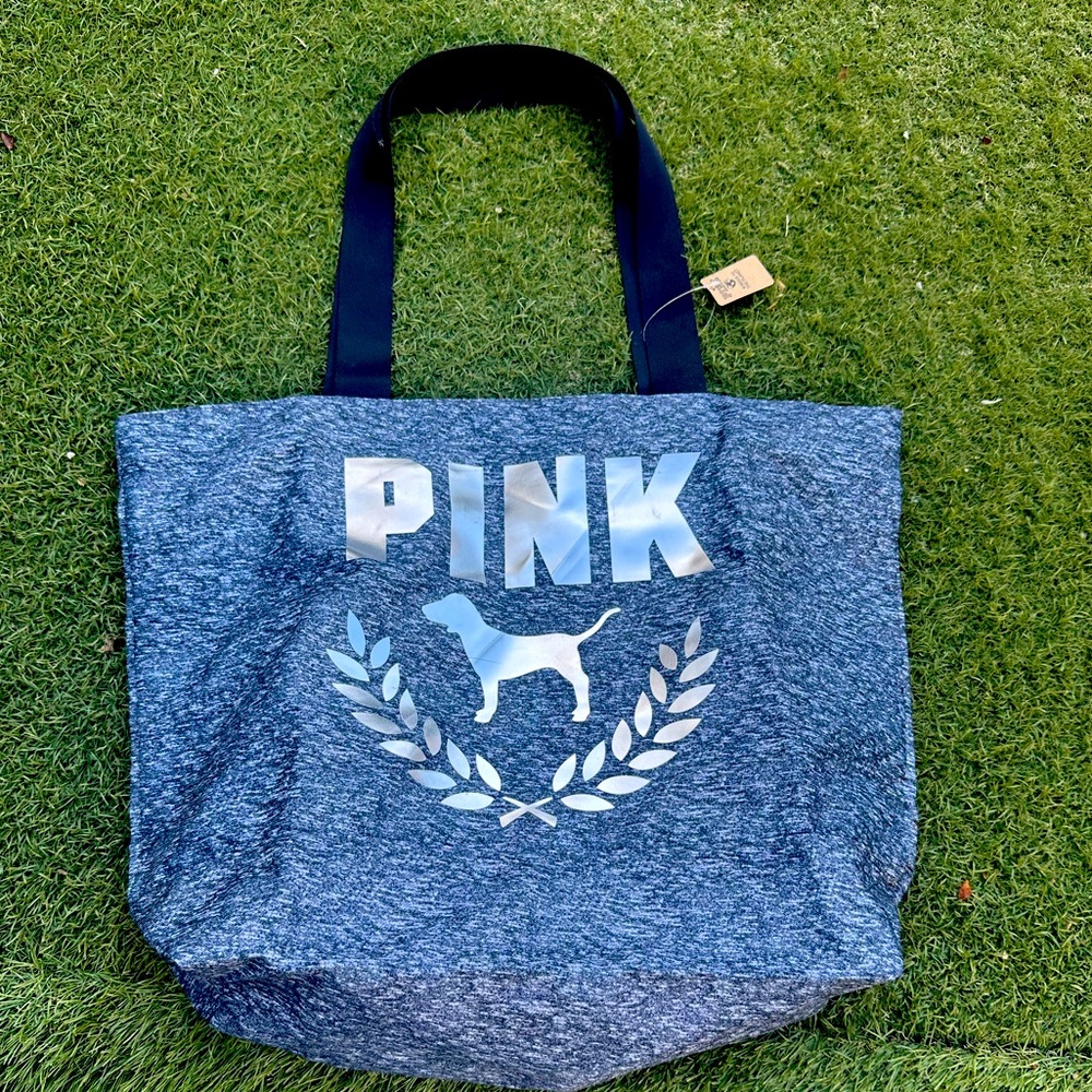 NWT PINK Victoria's Secret Gray Tote Bag